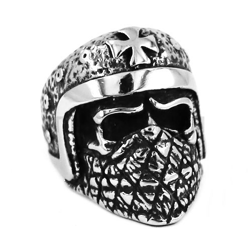 Infidel Cross Ring Stainless Steel Skull Biker Ring SWR0621 - Click Image to Close